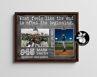 Personalized Senior Night BASEBALL Picture Frame, Sports Team Gift, Custom Gifts for Graduating Senior, Graduation Gift Ideas, What Feels