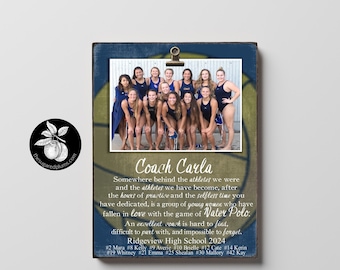 Personalized Water Polo Coach Gift Ideas Picture Frame, Thank You Gifts for Waterpolo Coaches, End of Season Gift, Coach Retirement Gift