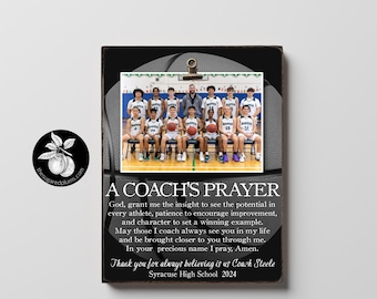 Personalized Basketball Coach Thank You Gift Ideas Picture Frame, End of Season Gift, Coach Retirement Gift, A Coach's Prayer, 9x12