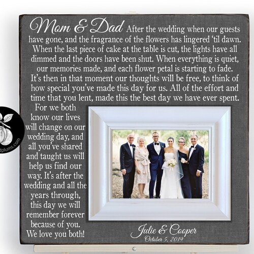 Mother of Bride Picture Frame / Wedding Gift for Mom / Etsy
