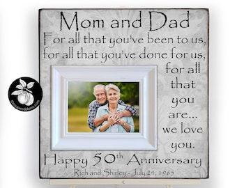 50th Anniversary Gifts for Parents Picture Frame, Golden Anniversary Gifts, 25th Anniversary Gift Ideas, Wedding Anniversary Party, 16x16