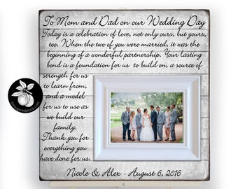 Wedding gift for parents, Parents of the Bride Wedding Gift, Picture Frame for Parents of the Groom, Today is a Celebration, 16x16