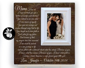 Mother of the bride gift from Daughter, Personalized Wedding Picture Frame,