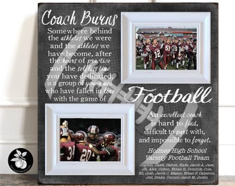 Football Coach Gift, Personalized Picture Frame With Name, End of Season Gift, Coach Appreciation Gifts, Coach Retirement Gift Ideas 20x20