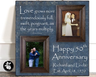 Then and Now 50th Anniversary Gifts for Parents, 50th Anniversary Decorations, Gifts for Grandparents, 60th Wedding Anniversary Gifts, 20x20