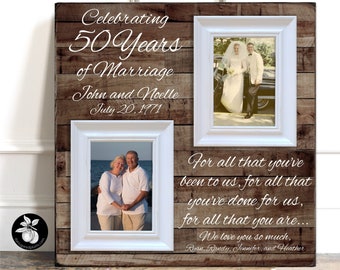 Then and Now Picture Frame, 50th Anniversary Gift, Gold Anniversary, Gifts for parents, 25th Anniversary, Anniversary Frame 20x20