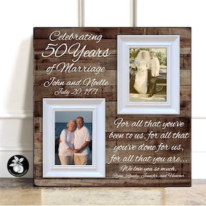 Then and Now Picture Frame, 50th Anniversary Gift, Gold Anniversary, Gifts for parents, 25th Anniversary, Anniversary Frame 20x20