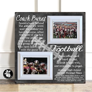 Football Coach Gift, Personalized Picture Frame With Name, End of Season Gift, Coach Appreciation Gifts, Coach Retirement Gift Ideas 20x20 image 1