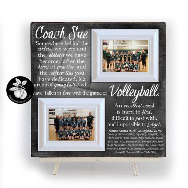 Volleyball Coach Gift, Personalized Picture Frame With Name, End of Season Gift, Coach Appreciation Gifts, Coach Retirement Gift Ideas 20x20