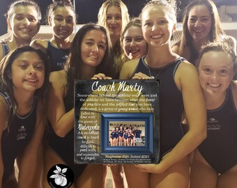 Personalized Water Polo Coach Gift, Water Polo Coach Picture Frame, Thank You Gift, End of Season Team Gift for Waterpolo Coach, 16x16