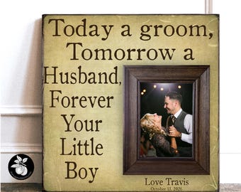Mother of The Groom Gift from Groom, Today a Groom, Personalized Mother of the Bride Picture Frame, Gift for Mom of the Groom, 16x16