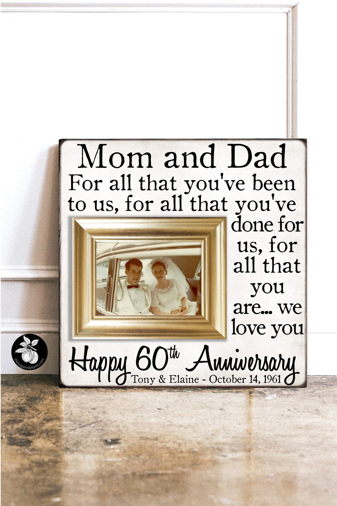 60th Wedding Anniversary Gifts for Parents, Diamond Anniversary Gift ...