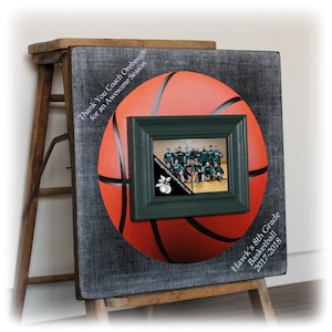 Basketball Coach Thank You Gift, Personalized End of the Season Picture Frame 16x16 The Sugared Plums Frames image 1