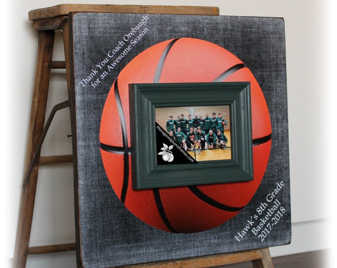 Basketball Coach Thank You Gift, Personalized End of the Season Picture Frame  16x16 The Sugared Plums Frames