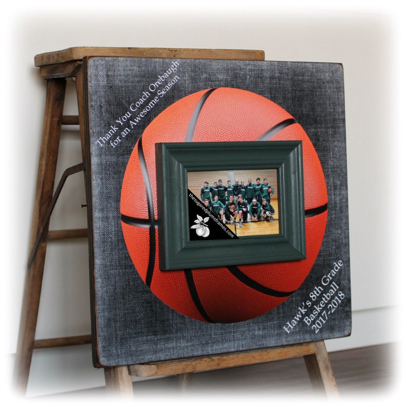 Basketball Coach Thank You Gift, Personalized End of the Season Picture Frame 16x16 The Sugared Plums Frames image 1