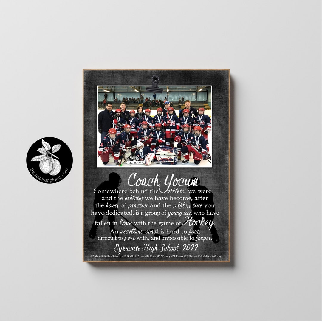 Personalized Hockey Coach Gift Picture Frame, Hockey Senior Night Gift ...