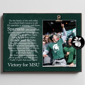 Bilderrahmen der US-Michigan State Universität, Coole Geschenkidee für das Abitur, MSU College Football Kampf Song Clip-Rahmen Senior College #GOGREEN