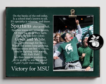 Michigan State University Picture Frame, Cool Graduation Gift Idea, MSU College Football Fight Song Clip Frame Senior College Bound #GOGREEN