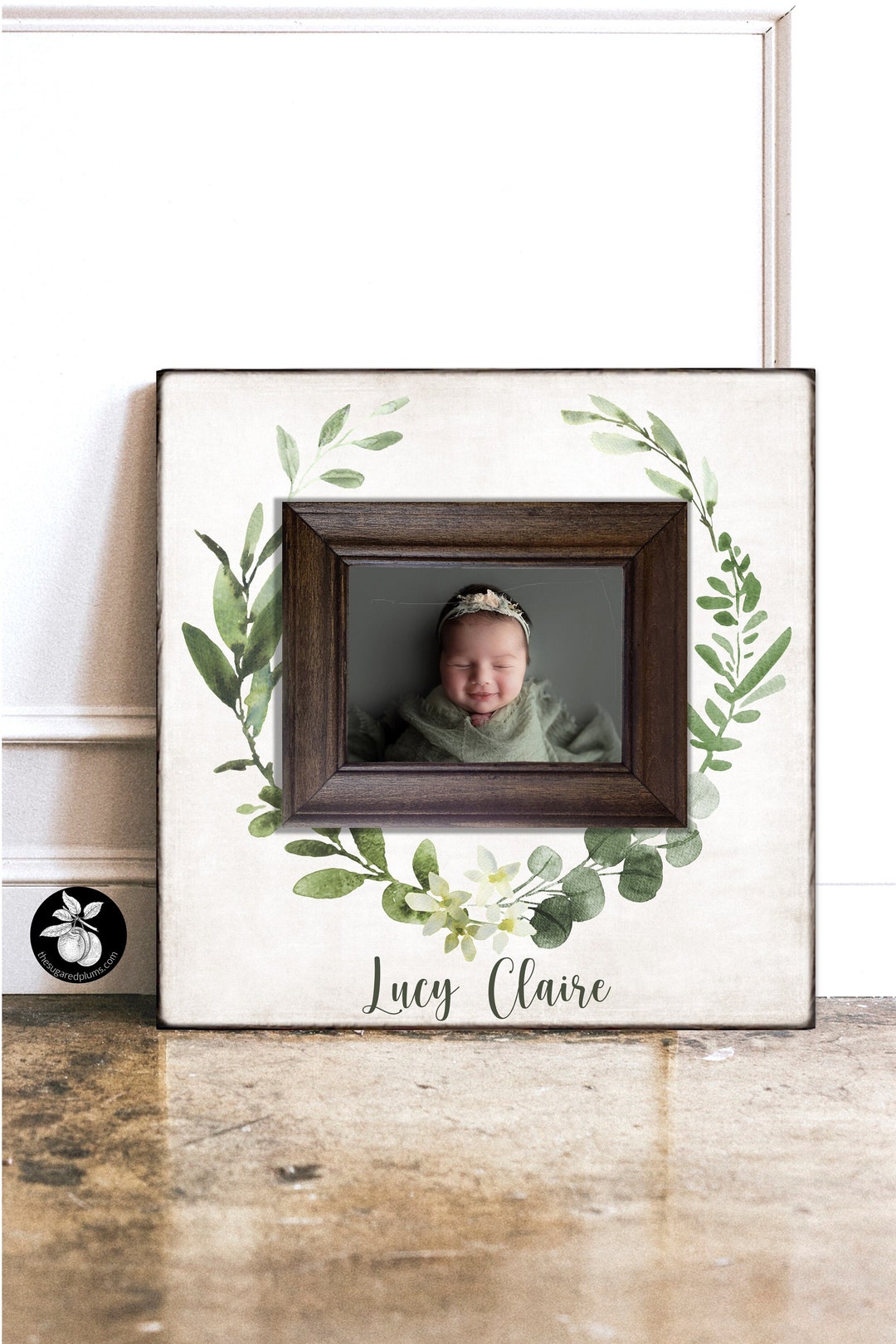 Personalized New Baby Girl Picture Frame, Baptism or Christening Gift