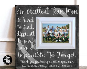 Personalized Football Team Mom Picture Frame, End of Season Gift, Custom Photo Keepsake, Sports Mom Thank You, The Sugared Plums 16x16