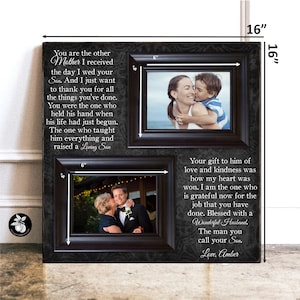 Mother of the Groom Gift from Bride, Mother In Law Gift from Bride, Wedding Gift for Mom and Dad, Personalized Picture frame Wedding, 16x16 image 3