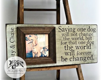 Rescued Pet Photo Frame: Dog & Cat Lover Gift (8x20)