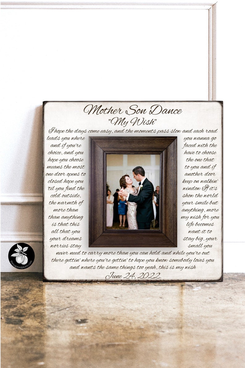 Mother Son Dance Picture Frame, Mother of the Groom Rustic Wedding Gift, 16x16 The Sugared Plums Frames image 1
