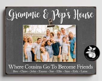 Personalized Grandparents Picture Frame: Cousins Make Friends Gift