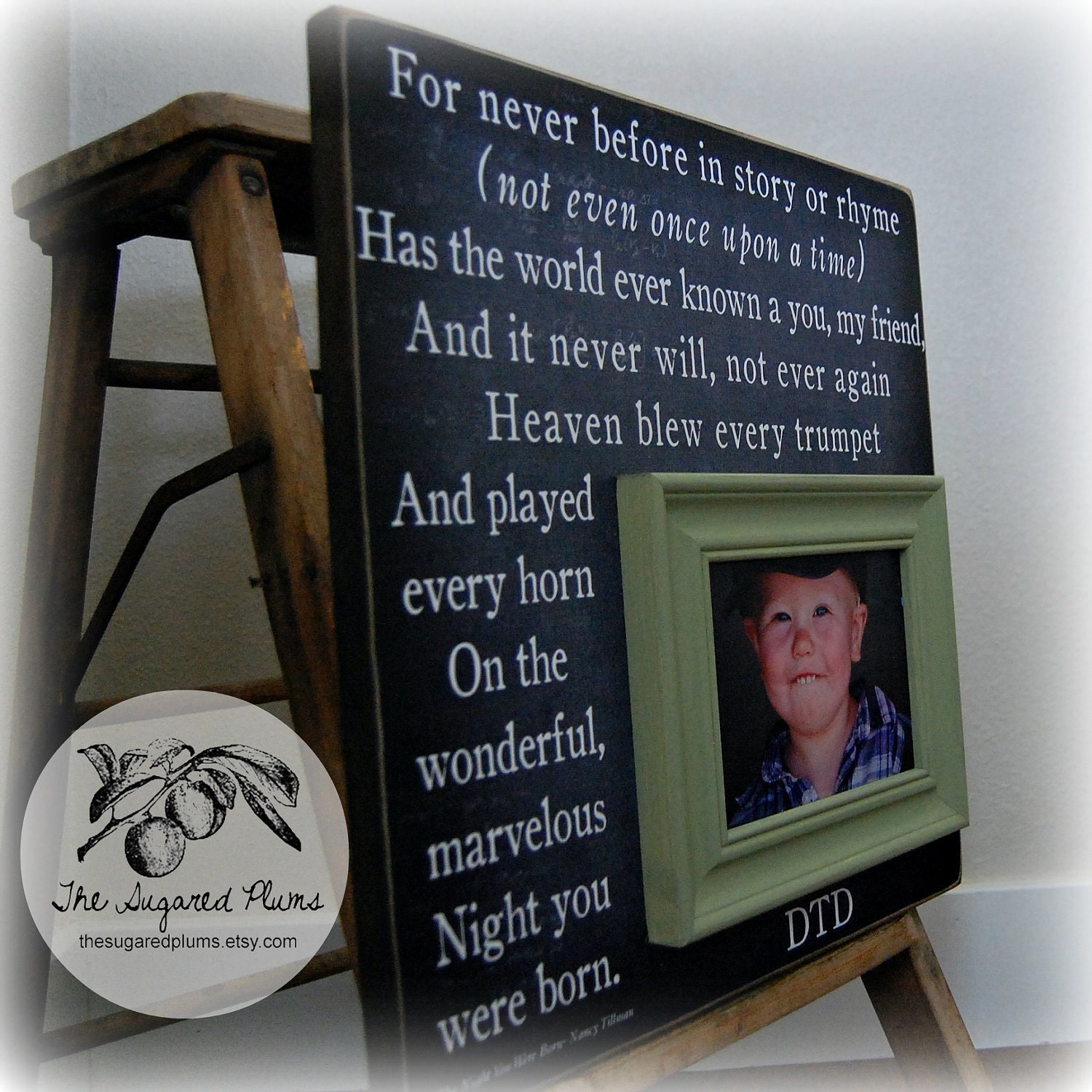 Baby Boy Blue Baby Picture Frames Baby Gift 16x16 ON THE NIGHT Etsy
