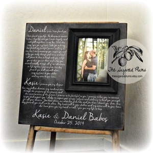 Valentine&#39;s Day, Wedding Vow, Wood Gifts 5th Anniversary, Wedding Vow Art, Framed Wedding Vows,, Anniversary Gift, Gift for Bride,16x16