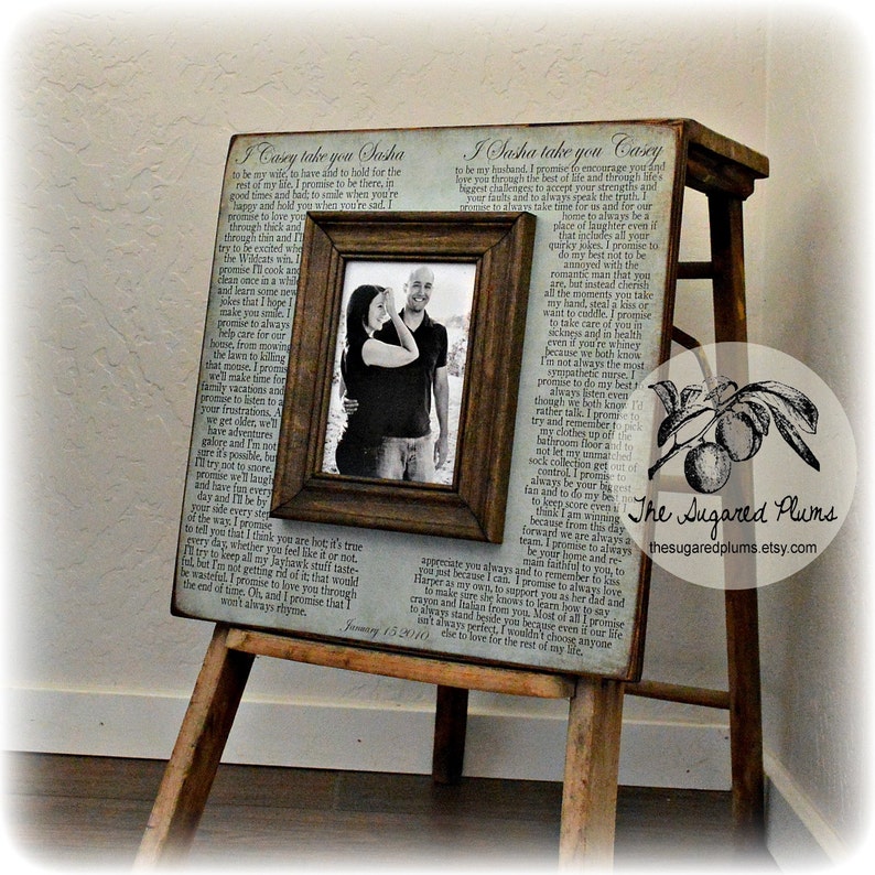 Wedding Vow Art Framed Wedding Vows Wedding Vow Keepsake Etsy
