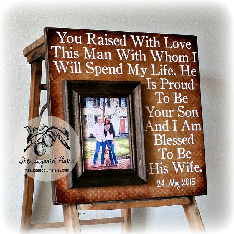 Parents of the Groom Gift, Mother of the Groom, Father of the Groom, Parents Thank You Gift, Wedding, Personalized Picture Frame 16x16 image 1