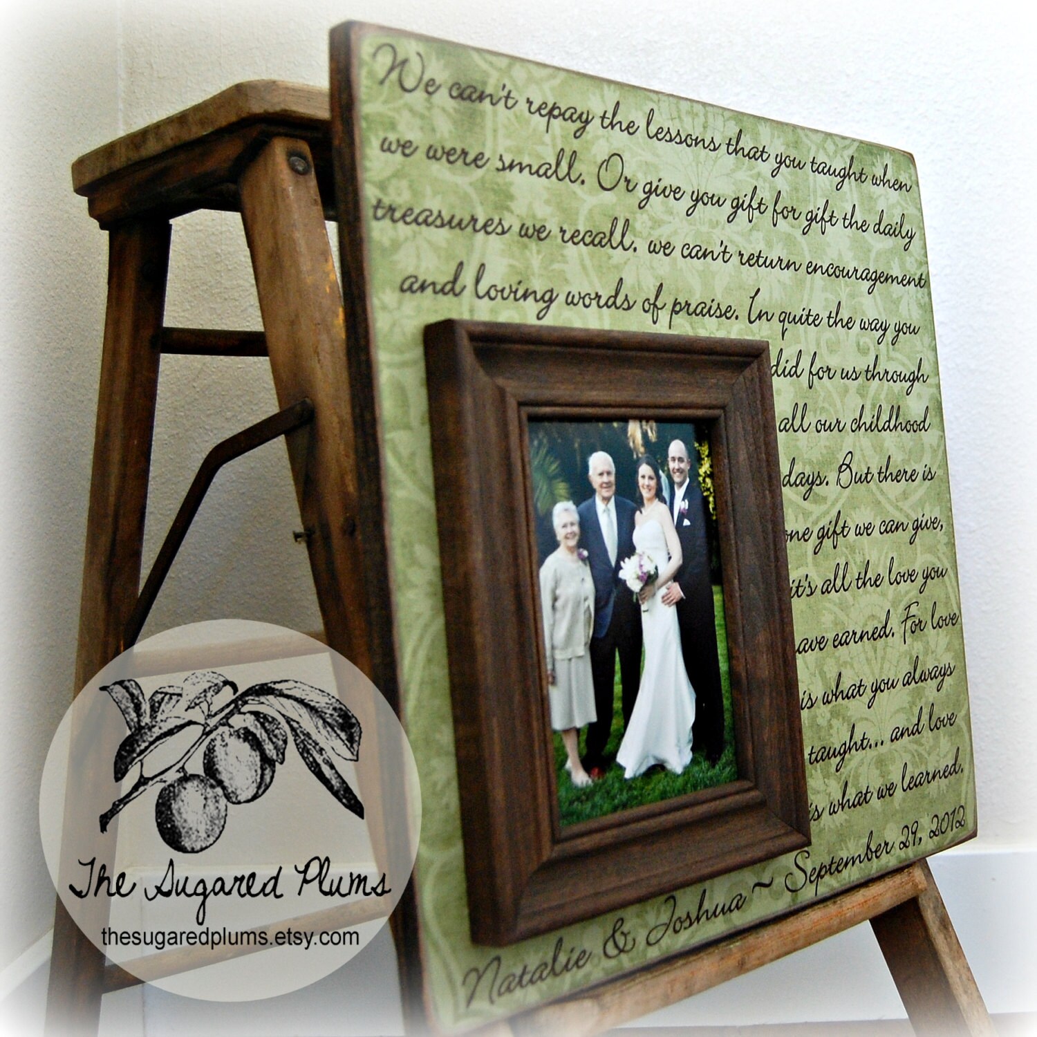 Thank You Gift For Parents Personalized Picture Frame 16x16 Etsy