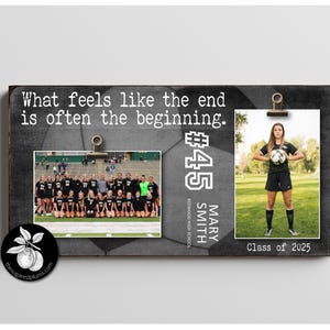 Gepersonaliseerde seniorenavond voetbal fotolijst, cadeau sportteam, aangepaste cadeaus voor afstuderen senior, cadeau-ideeën afstuderen - What Feels