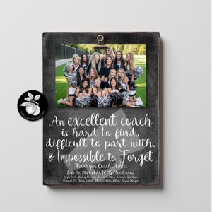 Personalized Cheerleader Coach Gift, Dance Squad Picture Frame, Thank You Keepsake, End of Season Photo Present, The Sugared Plums 9x12