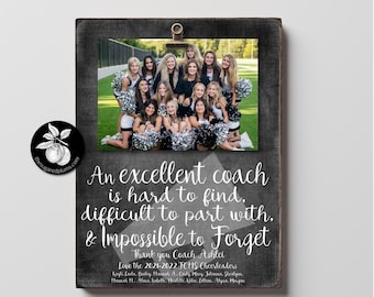 Personalized Cheerleader Coach Gift, Dance Squad Picture Frame, Thank You Keepsake, End of Season Photo Present, The Sugared Plums 9x12