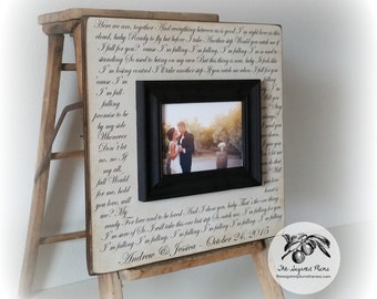 Wedding Song Picture Frame, Anniversary Gift with Lyrics to First Dance, 16x16 The Sugared Plums Frames