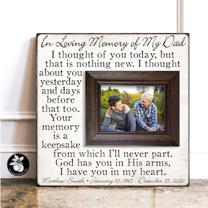 Father Remembrance Picture Frame Personalized Bereavement Gift Memorial Keepsake Sympathy Present Celebration of Life -  The Sugared Plums