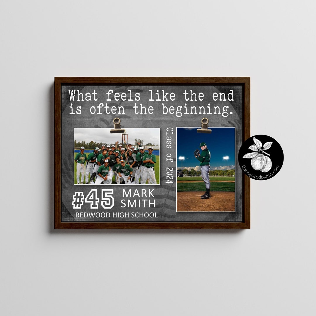 Personalized Senior Night BASEBALL Picture Frame, Sports Team Gift