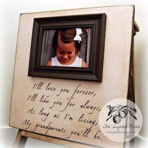 I'll love you forever i'll like you for always Grandpa Grandma Grandparents Gift Personalized Frame Grandparents gift from Grandchild gift