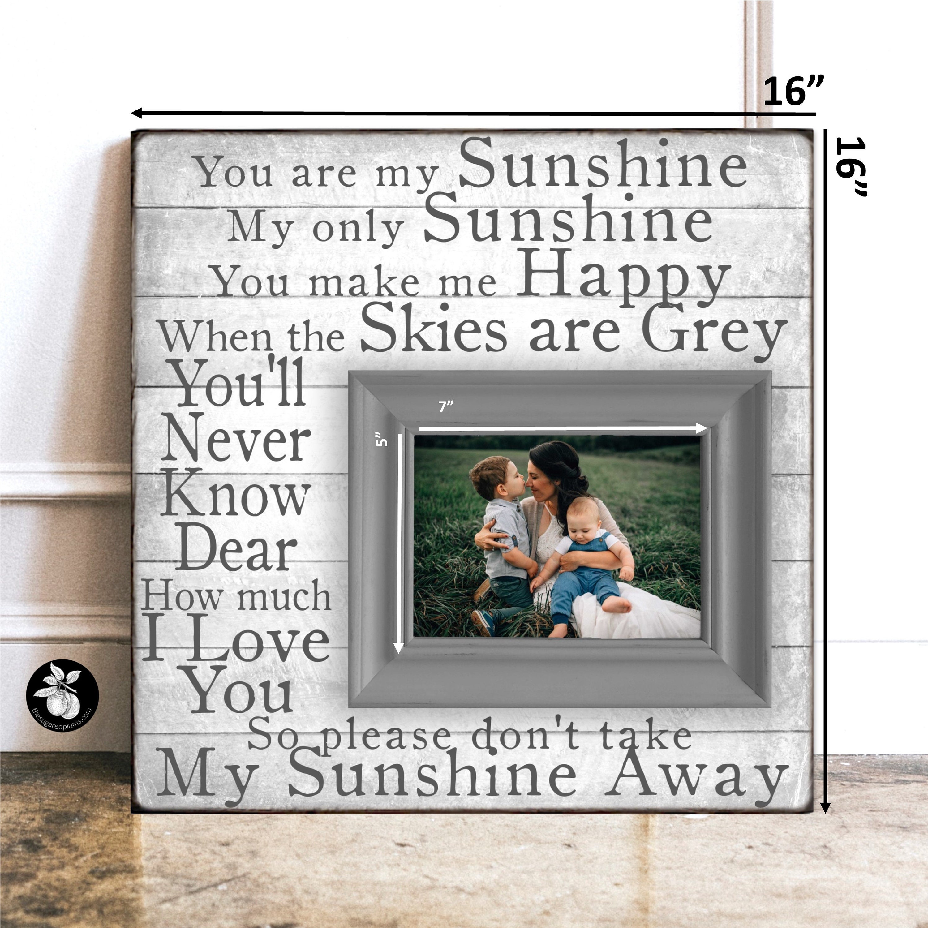 You Are My Sunshine Lyrics Wood Sign Laser Engraved Gift Children's Song