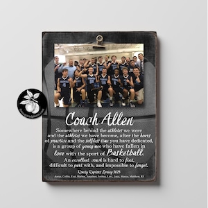 Personalized Basketball Coach Gift Ideas Picture Frame, Thank You Gifts for Coaches, End of Season Gift, Coach Retirement Gift, 9x12