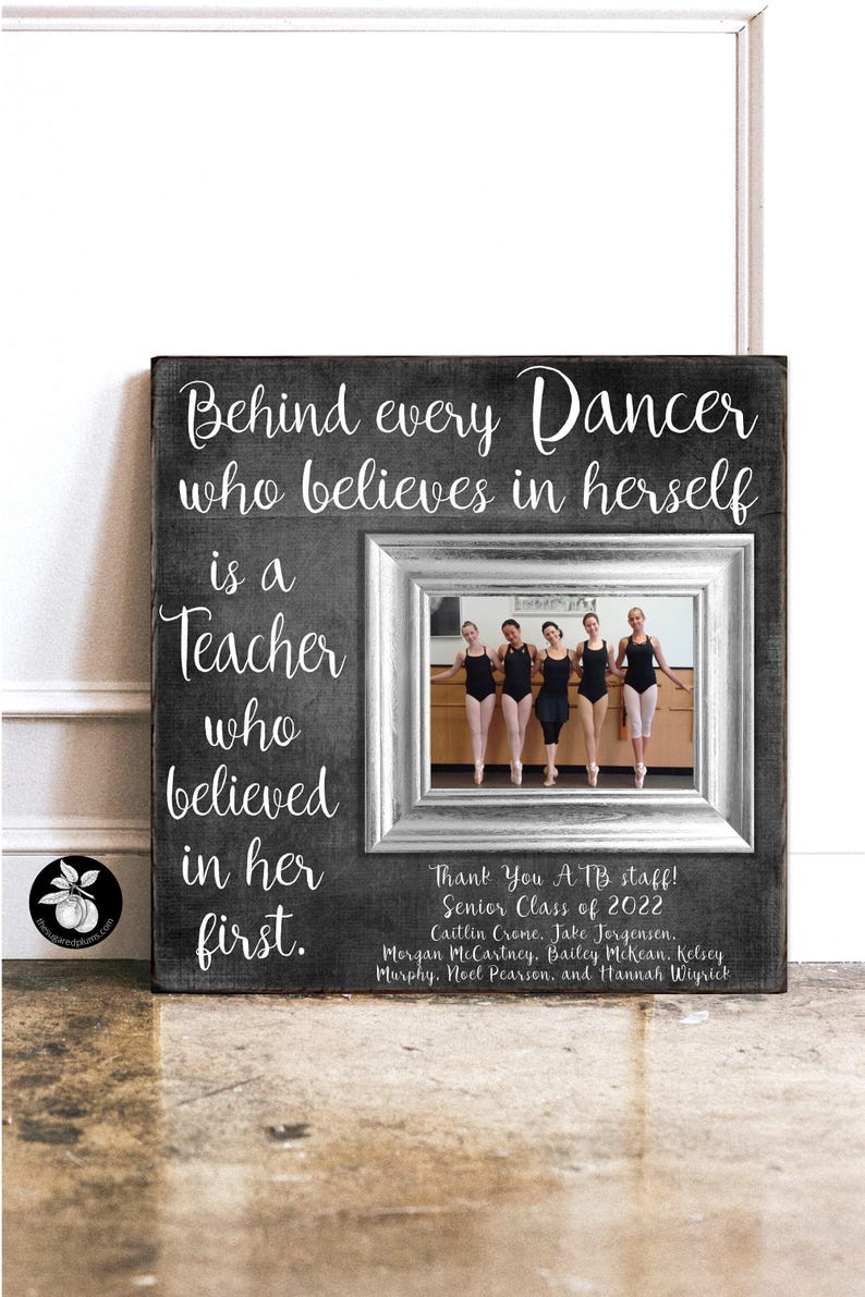 Dance Teacher Gifts Frame, Dance Recital Gift from Students, Ballet or Tap Teacher Appreciation Gift, Behind Every Dancer 16x16 image 1