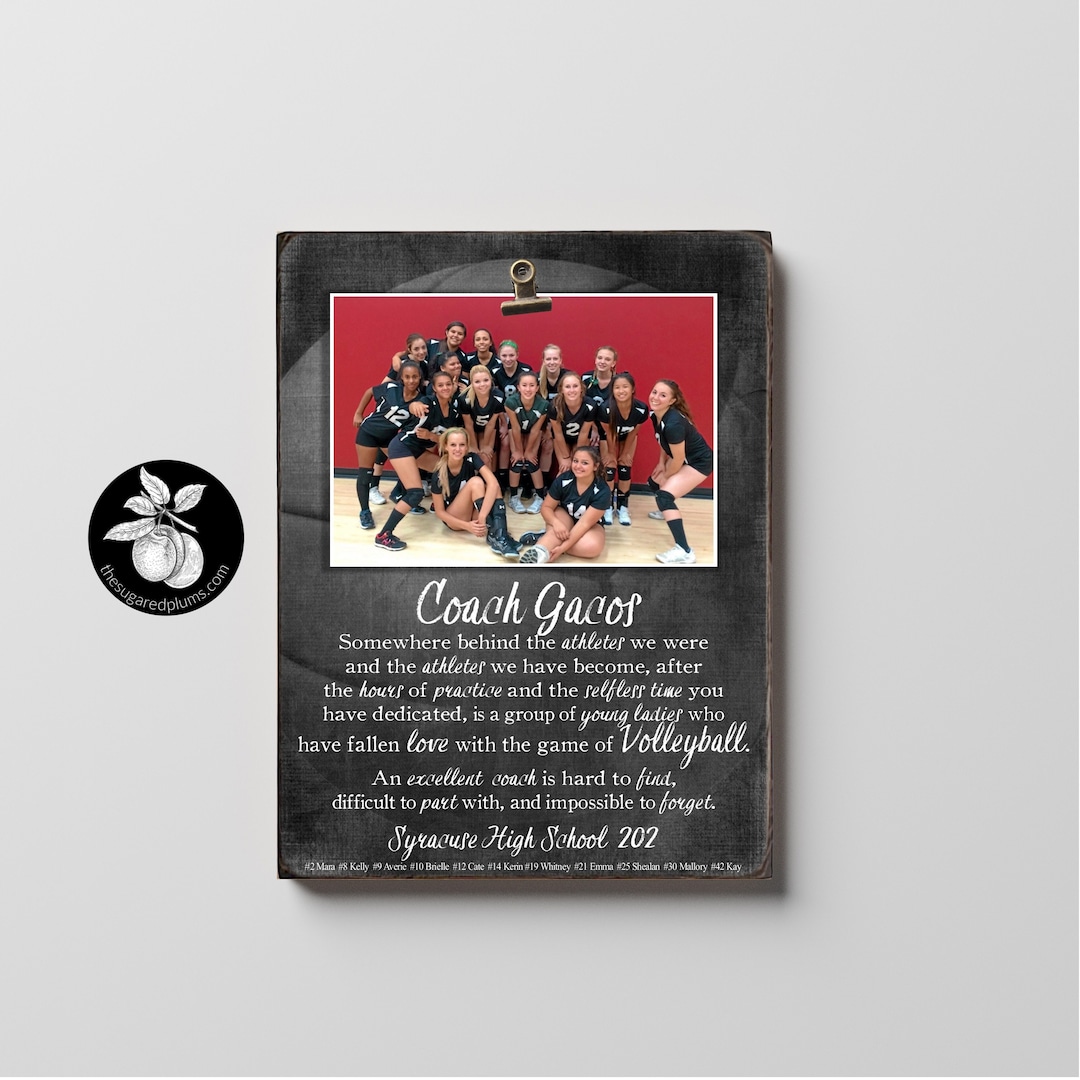 Personalized Volleyball Coach Gift Ideas Picture Frame, Custom Thank