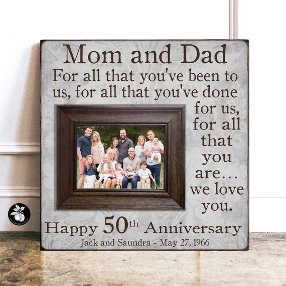 Personalized 50th Anniversary Gifts for Parents Golden | Etsy