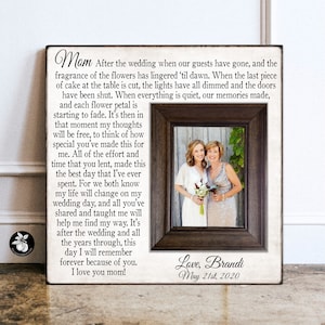 Unique Mother of the Bride Gift, Photo Frame, After the Wedding When Our Guests Have Gone, 16x16 The Sugared Plums Frames
