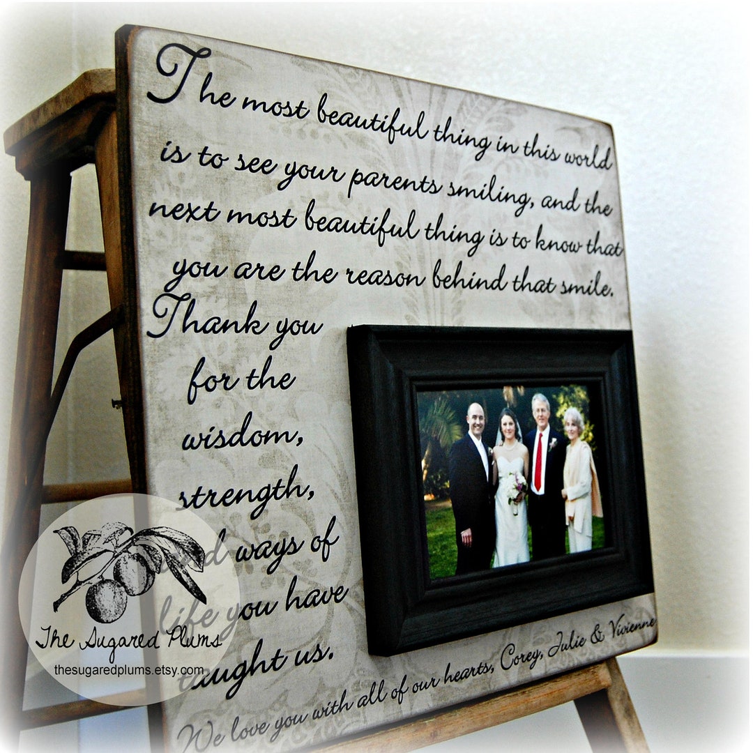 Parent Wedding Gift, Wedding Frame, Thank You Gift for Parents, 16x16