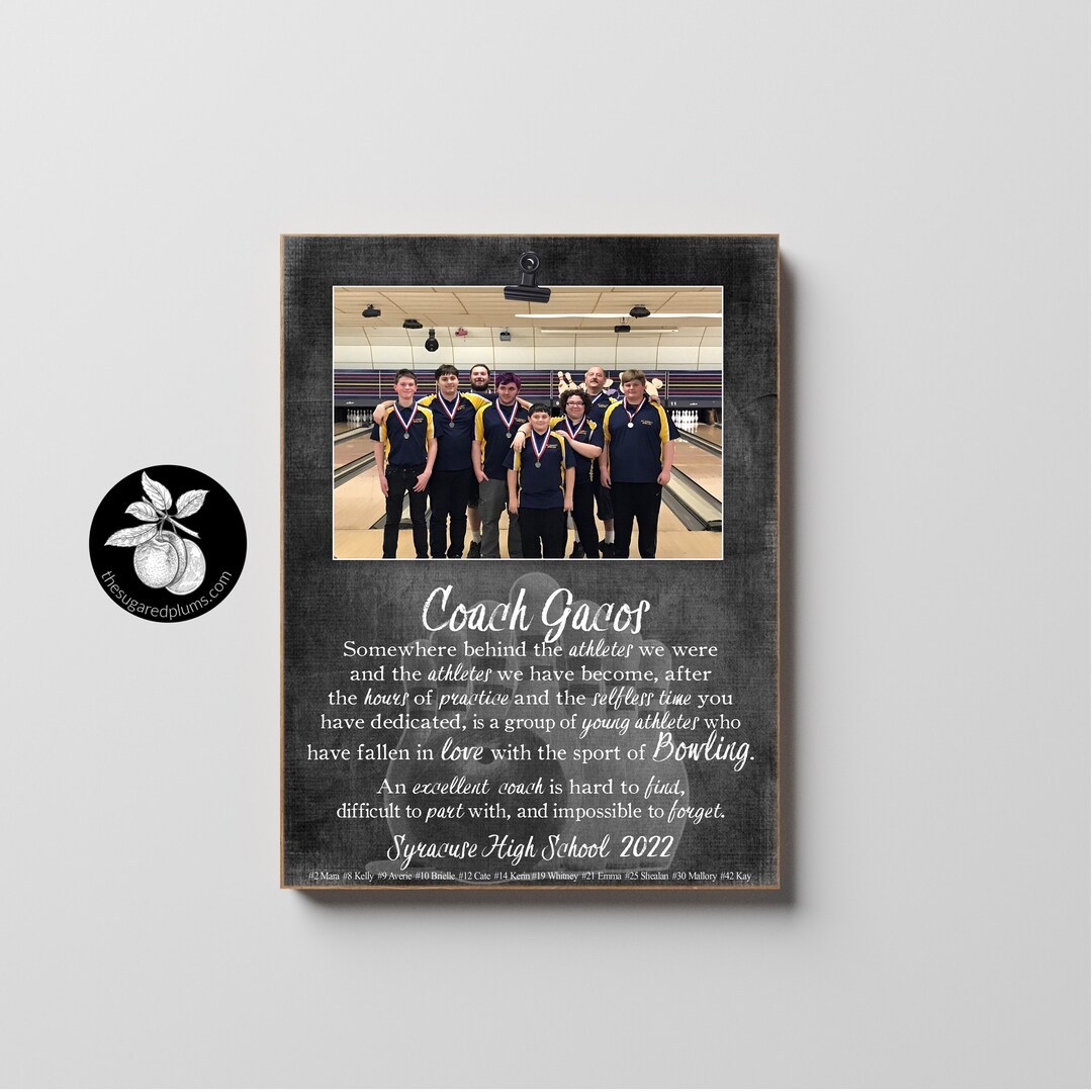 Personalized Bowling Coach Gift Ideas Picture Frame, Thank You Gifts for Coaches, End of Season