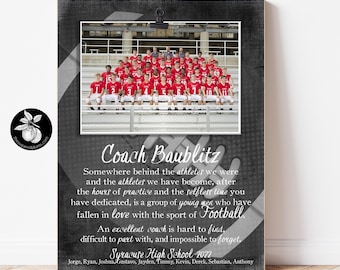 Personalized Football Coach Gift, Team Photo Picture Frame, Coach Appreciation Keepsake, End of Season Thank You Present, The Sugared Plums