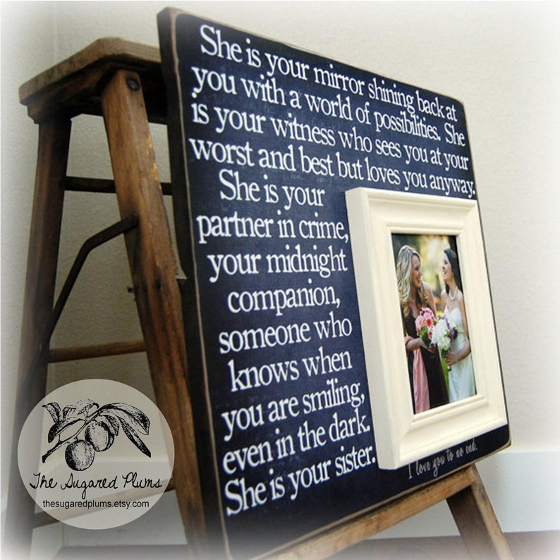 Unique Bridesmaid Gift, Maid of Honor Gift, Bridesmaid Thank You, Personalized Bridesmaid Gifts, SHE Is YOUR MIRROR 16x16 The Sugared Plums image 1